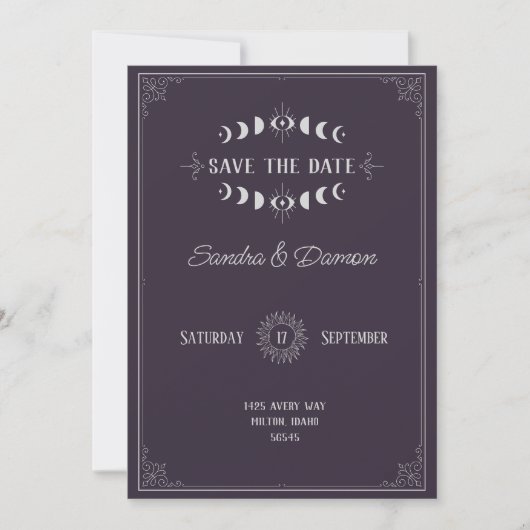 Save The Date Mariage Moody Enregistrer la date (Devant)