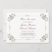 Save The Date Mariage Motif classique complexe de géométrie vint (Devant)