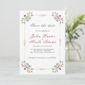 Save The Date Mariage Motif classique complexe de géométrie vint (Debout devant)