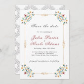 Save The Date Mariage Motif classique complexe de géométrie vint (Devant / Derrière)