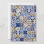 Save The Date Mariage Motif de tuiles portugaises méditerranéenn (Dos)