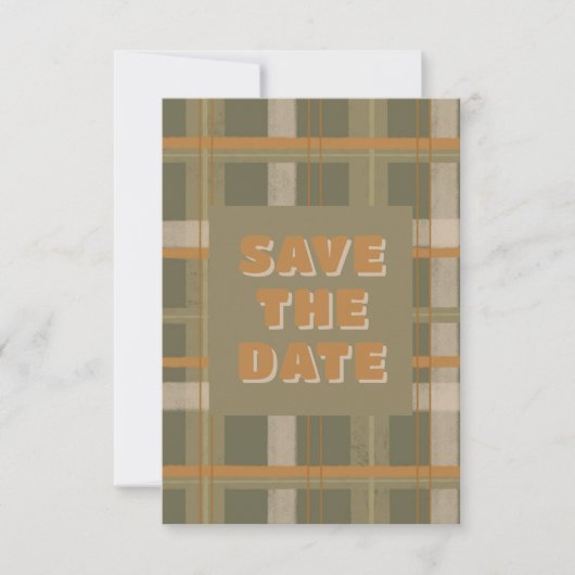 Save The Date Mariage Motif écossais celte de Tartan (Devant)