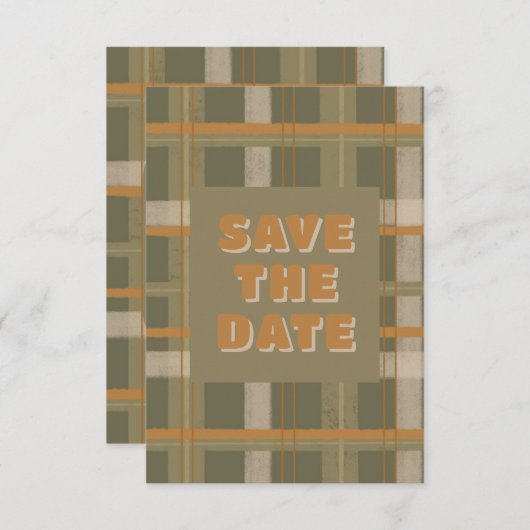 Save The Date Mariage Motif écossais celte de Tartan (Devant / Derrière)
