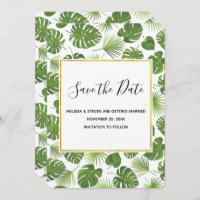 Mariage Motif Feuille élégant Green Tropical