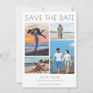 Save The Date Mariage multi-photo minimaliste Enregistrer la dat