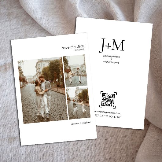 Save The Date Mariage multiphoto minimaliste moderne