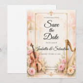 Save The Date Mariage Musical Élégant (Devant / Derrière)