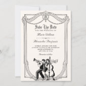 Save The Date Mariage musical vintage (Devant)