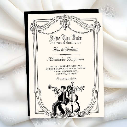 Save The Date Mariage musical vintage