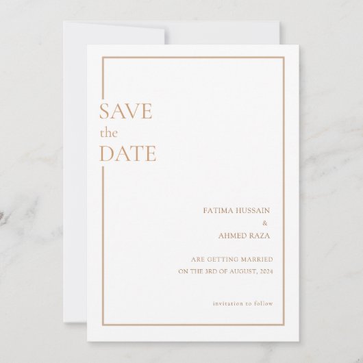 Save The Date Mariage Musulman Écriture Dorée Minimale Enregistr (Devant)