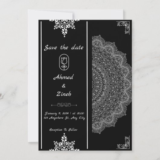 Save The Date Mariage musulman Enregistrer la date (Devant)