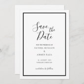 Save The Date Mariage Musulman Moderne Minimaliste Blanc Save Th (Devant / Derrière)