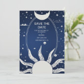 Save The Date Mariage mystique de la Lune Bleue et Argent (Debout devant)