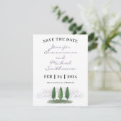 Save The Date Mariage naturel moderne Emerald Green Forest (Debout devant)