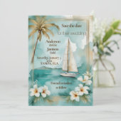 Save The Date Mariage nautique (Debout devant)