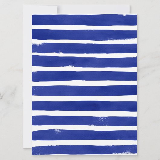 Save The Date Mariage Nautique Bleu Rouge Hydrangée Enregistrer  (Dos)