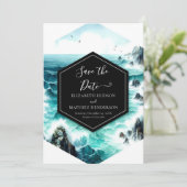 Save The Date Mariage nautique Cliff Ocean (Debout devant)