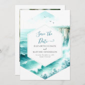 Save The Date Mariage nautique Cliff unique (Devant / Derrière)