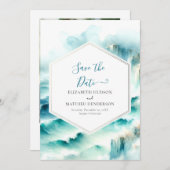 Save The Date Mariage Nautique des vagues modifiables (Devant / Derrière)