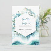 Save The Date Mariage nautique des vagues Whimsical (Debout devant)