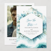 Save The Date Mariage nautique des vagues Whimsical (Devant / Derrière)