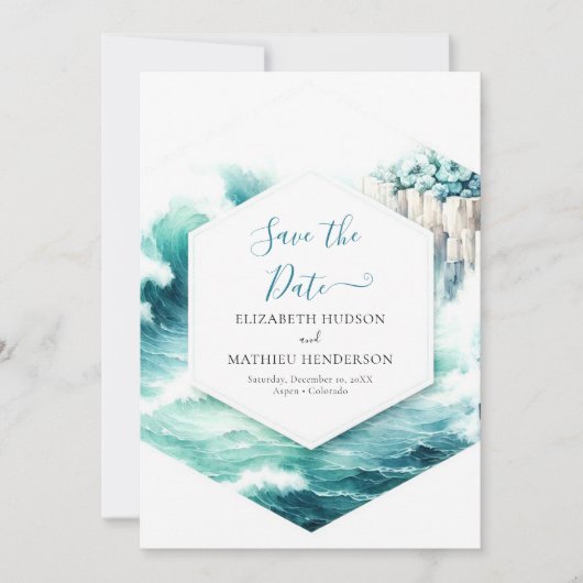 Save The Date Mariage nautique minimal modifiable (Devant)