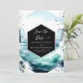 Save The Date Mariage nautique minimal unique (Debout devant)