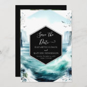 Save The Date Mariage nautique minimal unique (Devant / Derrière)