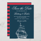 Save The Date Mariage nautique moderne (Devant / Derrière)