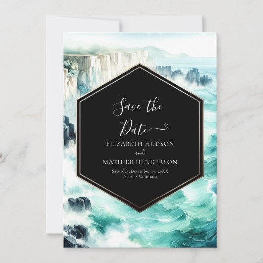 Save The Date Mariage nautique modifiable sur mesure (Devant)