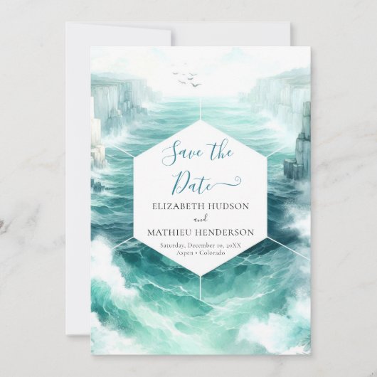 Save The Date Mariage nautique numérique Boho (Devant)