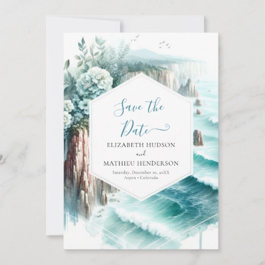 Save The Date Mariage nautique romantique élégant (Devant)