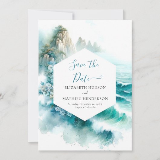 Save The Date Mariage Nautique Romantique numérique (Devant)