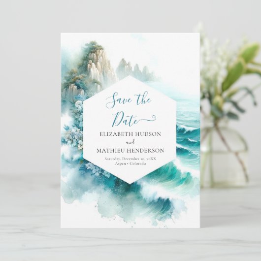 Save The Date Mariage Nautique Romantique numérique (Debout devant)