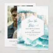 Save The Date Mariage nautique rustique modifiable (Devant / Derrière)