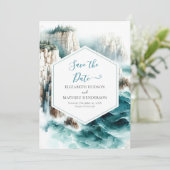 Save The Date Mariage nautique simple et chic (Debout devant)