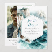 Save The Date Mariage nautique simple et chic (Devant / Derrière)