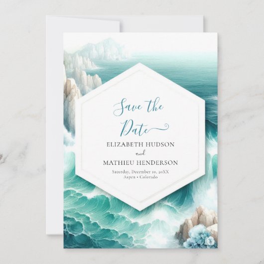 Save The Date Mariage nautique Whimsical (Devant)