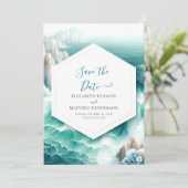 Save The Date Mariage nautique Whimsical (Debout devant)