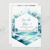 Save The Date Mariage nautique Whimsical (Devant / Derrière)