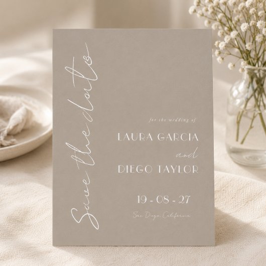 Save The Date Mariage Neutre Moderne