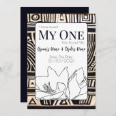 Save The Date Mariage noir (Devant / Derrière)