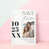 Save The Date Mariage noir blanc chic moderne
