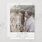 Save The Date MARIAGE noir blanc neutre EMELIA (Devant)