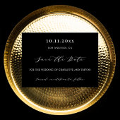 Save The Date Mariage noir blanc script moderne
