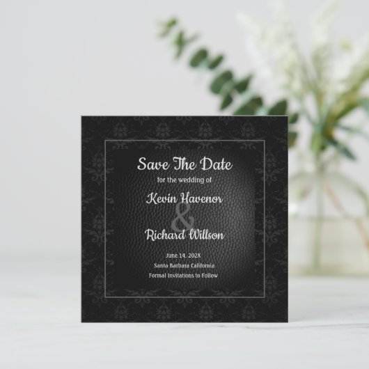 Save The Date Mariage Noir Classique Enregistrer La Date (Debout devant)