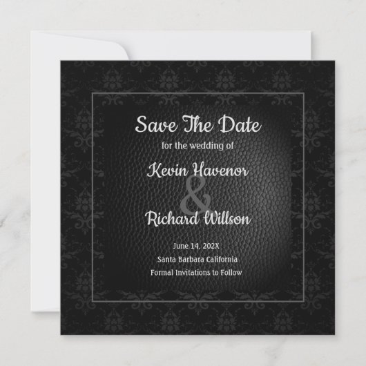 Save The Date Mariage Noir Classique Enregistrer La Date (Devant)