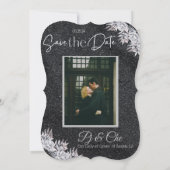 Save The Date Mariage noir élégant (Dos)