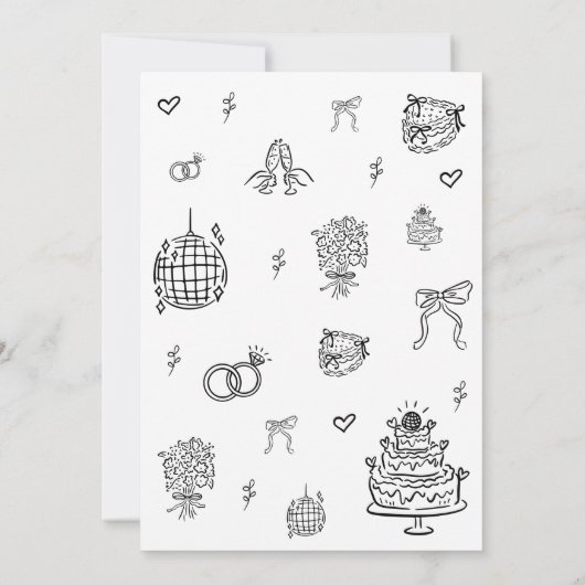 Save The Date Mariage noir et blanc à main chic (Dos)