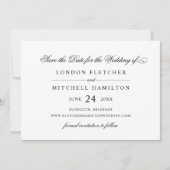 Save The Date Mariage noir et blanc classique (Devant)